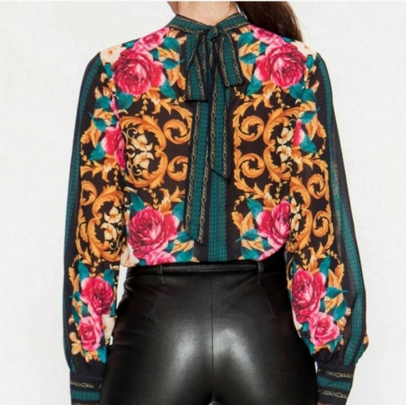 Jealous Tomato Floral Print Long Sleeve Bikini Bottom Bodysuit - Picture 7 of 7